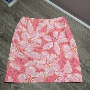 Vintage Lilly Pulitzer Mosaic Tile Floral Skirt 8
